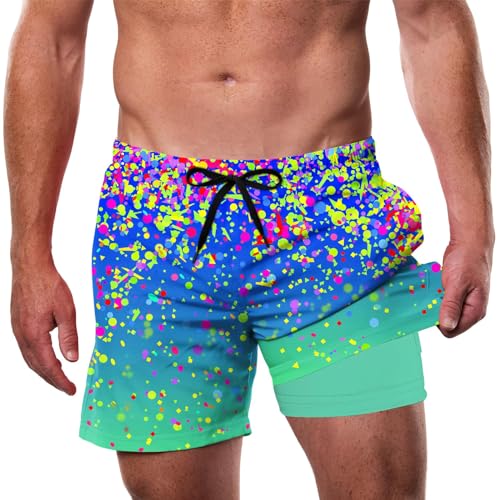 IDGREATIM Herren Badehose Schnelltrocknend Badeshorts Kurzen Strandhose Sporthose Schwimmhose mit Meshfutter L von IDGREATIM