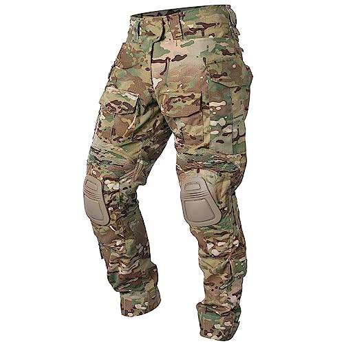 IDOGEAR G3 Kampfhose Herren Taktische Hose mit Knieschützern für Jagdschießen Militär Outdoor Cargohose (as3, Alpha, s, Regular, Regular, Multi-camo) von IDOGEAR