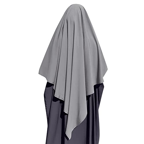 IDOPIP Khimar Damen Muslim Chiffon Hijab Kopftuch Arabien Islamische Dubai Middle East Turban Schals Körperabdeckung Hellgrau von IDOPIP