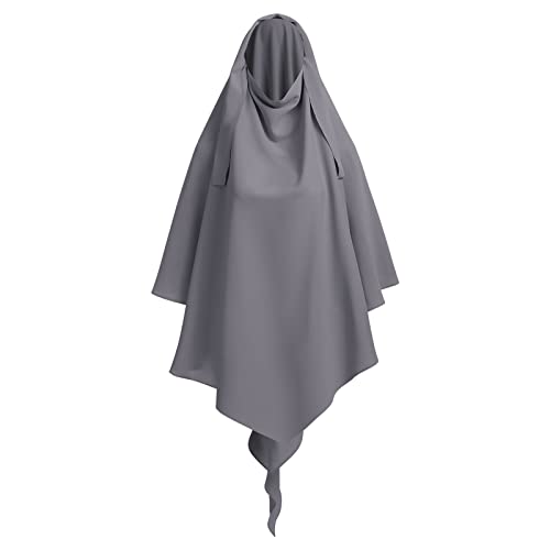 IDOPIP Khimar Kopftuch Damen Hijab Muslim Chiffon Dreieck Lang Burka Arabien Islamische Dubai Middle East Turban Schals NiqabKörperabdeckung Dunkelgrau von IDOPIP