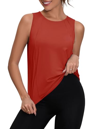 IECCP Damen Sport Tank Tops Sommer Lose Ärmelloses Yoga Fitness Sport Shirt Rundhals Gym Workout Laufshirt, Rot, S IECCP Damen Sport Tank Tops Sommer Lose Ärmelloses Yoga Fitness Sport Shirt Rundhals Gym Workout Laufshirt, Rot, S von IECCP