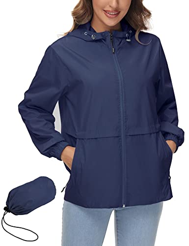 IECCP Damen Wasserdichte Regenjacke mit Kapuze Leicht Atmungsaktive Windbreaker Jacke Fahrradjacke Outdoorjacke von IECCP