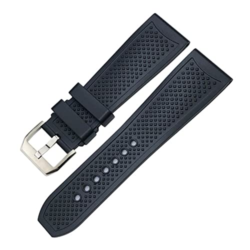 IENYU 20 mm, 21 mm, Gummi-Silikon-Armband, 22 mm, 23 mm, 24 mm, passend für Cartier London Tank Santos Sport, weiches, wasserdichtes Uhrenarmband, Serie (Farbe: Schwarz, Größe: 23 mm) von IENYU