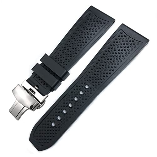 IENYU 23 mm Gummi-Uhrenarmband, 24 mm, für Calibre de Cartier Tank Solo Santos de, wasserdichtes Silikon-Uhrenarmband, 23 mm, Achat von IENYU