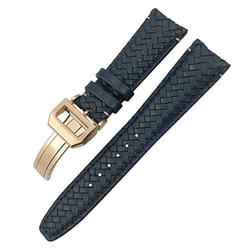 IENYU Rindslederband für IWC Portugieser Pilot IW394005 IW3777, blaues weiches Uhrenarmband, 20 mm, 21 mm, 22 mm, gewebtes Echtleder, 20 mm, Achat von IENYU