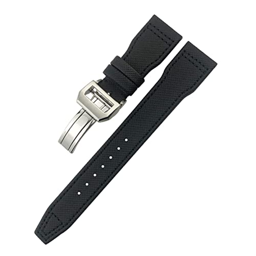 IENYU Uhrenarmband für IWC Le Petit Prince Big Pilot Top Gun IW3777, schwarzes Sportfaser-Leinenarmband, 20 mm, 21 mm, 22 mm, Nylon-Lederarmband, 21 mm, Achat von IENYU