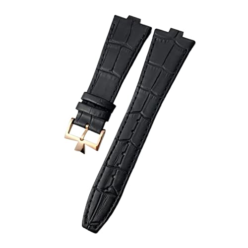 IENYU Uhrenarmband für Vacheron Constantin Overseas Schwarz Blau Braun Bambusmaserung 25 mm echtes Leder konvexe Schnittstelle Uhrenarmband, Einheitsgröße, Achat von IENYU