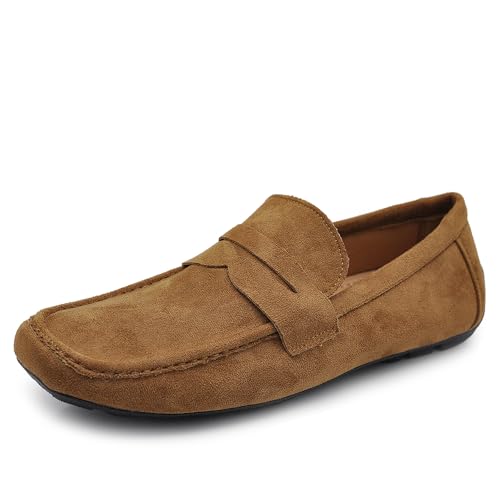 IF Fashion Schuhe Mokassins Slip On Loafers Weich Herren Synthetisches Wildleder 2Y219, 219 Camel, 40 EU von IF