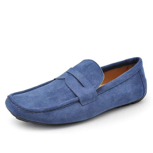 IF Fashion Schuhe Mokassins Slip On Loafers Weich Herren Synthetisches Wildleder 2Y219, 219 Jeansblau, 40 EU von IF