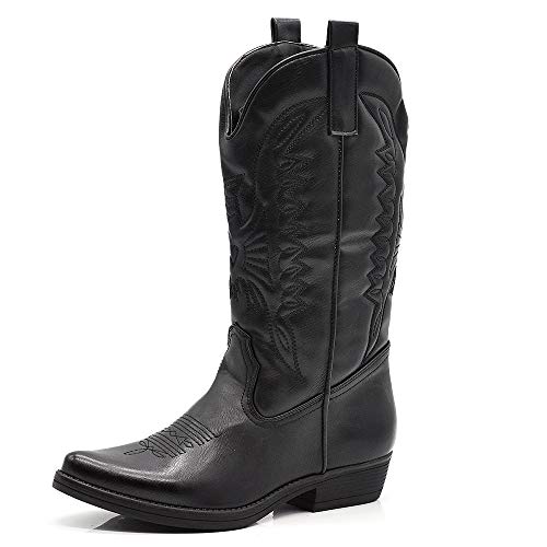 IF Fashion Stiefel Stiefel Texani Cowboy Western Damenschuhe Spitze Camperos Ethnic C19004-4, 04 4 Schwarz, 36 EU von IF