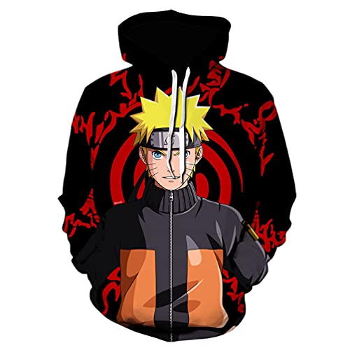 IFIKK Anime Pullover Hoodie Jungen Mädchen 3D Druck Manga Anime Kapuzenpullover Japanischen Anime Hoodie Kakashi Sasuke Pullover Outwear Unisex Sweatshirt (Stil 15, L) von IFIKK