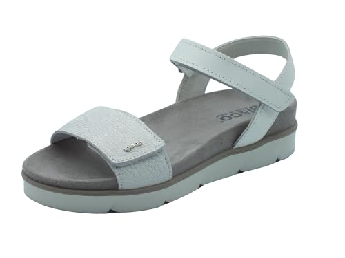 IGI&CO 5671111 Nubuk Weiß Damen Sandalen aus glattem Leder mit flachem Keilabsatz, Weiß, 39 EU von IGI&Co