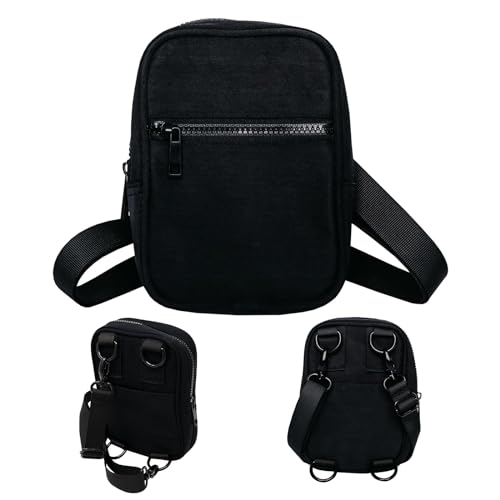 IJHYGD Umhängetasche Herren,Crossbody Bag Herren,Handytasche Herren,Kleine Umhängetasche Herren Wasserdichte Reißverschlüsse Aus Nylon Eignen Sich für Spaziergänge Im Urlaub und Auf Ausflügen von IJHYGD