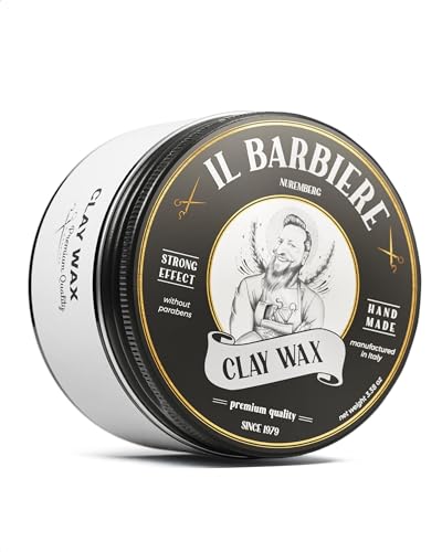 Il Barbiere® Clay Wax Pomade Wasserbasiert 2er Set - Natürliches Haarwachs Matt, Sehr Starker Halt, Pomade Herren, Haarwachs Männer - Ohne Parabene, Silikonfrei - 2x 100ml von IL BARBIERE