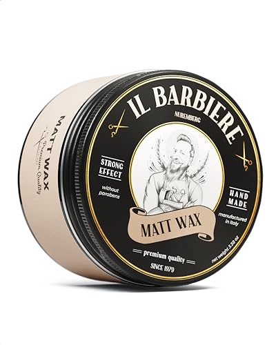 Il Barbiere® Matt Wax Pomade Wasserbasiert 2er Set - Natürliches Haarwachs Matt, Starker Halt, Pomade Herren, Haarwachs Männer - Ohne Parabene, Silikonfrei - 2 x 100ml von IL BARBIERE