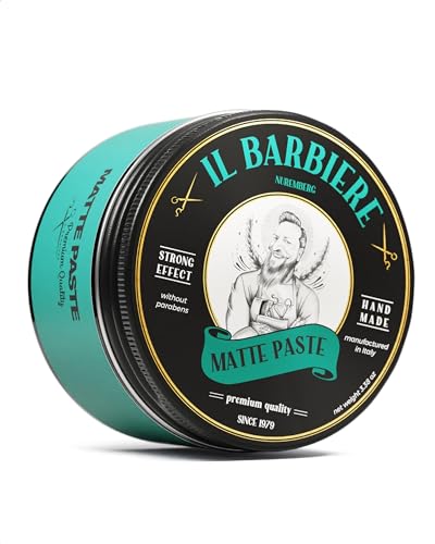 Il Barbiere® Matte Paste Herren Matt Wax Haare Pomade Wasserbasiert Natürliches Haarwachs Matt Starker Halt Hairwax Matte Pomade Herren Haarwachs Männer Matt - Ohne Parabene Silikonfrei - 2 x 100ml von IL BARBIERE