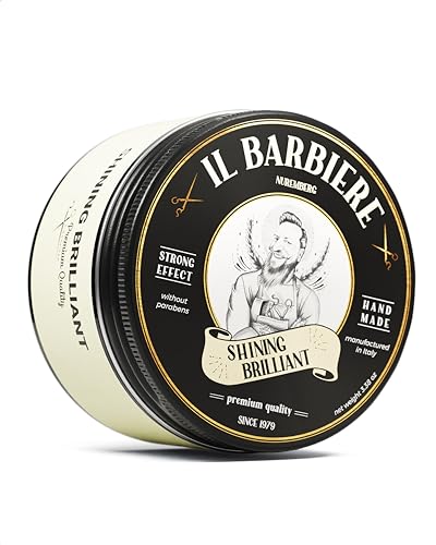 Il Barbiere® Shining Brilliant Pomade Wasserbasiert 2er Set - Glänzendes Haarwachs, Flexibler Halt, Pomade Herren, Haarwachs Männer - Ohne Parabene, Silikonfrei - 2x 100ml von IL BARBIERE