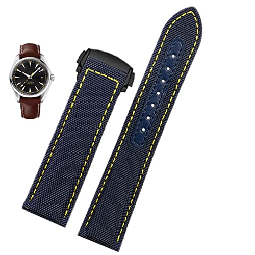 ILAZI 19mm 20mm Canvas Uhrenarmband für Omega New Seamaster 300 Speedmaster AT150 Leder Nylon Uhrenarmband Herren Accessoires Blau Schwarz(Blue yellow black,20mm) ILAZI 19mm 20mm Canvas Uhrenarmband für Omega New Seamaster 300 Speedmaster AT150 Leder Nylon Uhrenarmband Herren Accessoires Blau Schwarz(Blue yellow black,20mm) von ILAZI