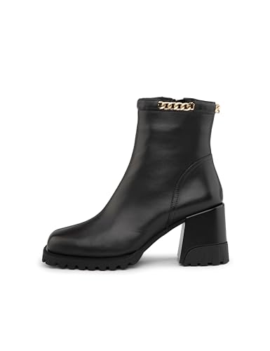 ILVI Echtes Leder Stiefeletten Damen Schwarz Mit Absatz, Ankle Boots (Schwarz, EU Schuhgrößensystem, Erwachsene, Damen, Numerisch, M, 40) von ILVI