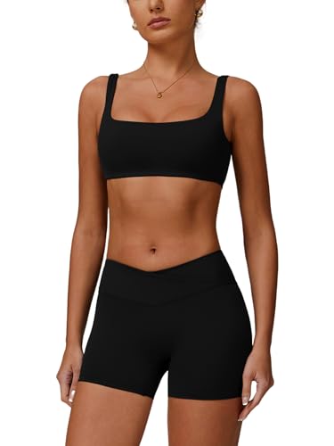 IMEKIS Gym Yoga Sets Damen Zweiteiler Fitness Workout Outfit Gepolstert Sport BH und Hohe Taille Shorts Sportanzug Laufanzug Trainingsanzug Schwarz S IMEKIS Gym Yoga Sets Damen Zweiteiler Fitness Workout Outfit Gepolstert Sport BH und Hohe Taille Shorts Sportanzug Laufanzug Trainingsanzug Schwarz S von IMEKIS