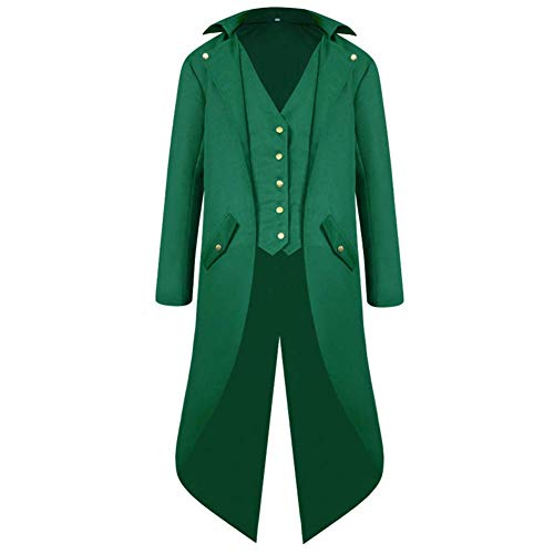 IMEKIS Herren Steampunk Gothic Frack Mittelalter Vintage Jacke Gehrock Viktorianisch Mantel Pirate Halloween Kost?m Smoking Uniform M?nner Karneval Cosplay Verkleidung Gr?n L IMEKIS Herren Steampunk Gothic Frack Mittelalter Vintage Jacke Gehrock Viktorianisch Mantel Pirate Halloween Kost?m Smoking Uniform M?nner Karneval Cosplay Verkleidung Gr?n L von IMEKIS