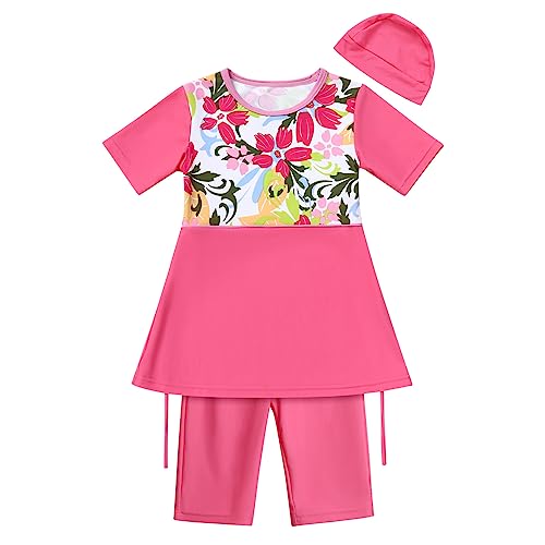 IMEKIS Kind Mädchen Muslimische Bademode Blume Schmetterlingsdruck Bescheidene Badeanzüge islamische Burkini Outfit Kurzarm Kapuze Badetop mit Kurz Hose 2pcs Tankinis Badeanzug Rose 1 9-10 Jahre IMEKIS Kind Mädchen Muslimische Bademode Blume Schmetterlingsdruck Bescheidene Badeanzüge islamische Burkini Outfit Kurzarm Kapuze Badetop mit Kurz Hose 2pcs Tankinis Badeanzug Rose 1 9-10 Jahre von IMEKIS