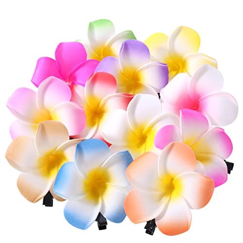 IMIKEYA 24 Stück Hawaiianische Plumeria Haarspangen, 5cm Schaumstoff Blumen Haarspangen Haar Accessoire Plumeria Blumen Clips Für Frauen Braut Strand Party Hochzeit, 12 Farben von IMIKEYA