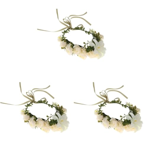 IMIKEYA 3St hochzeitshaar schmuck Blumenstirnband für Frauen Stirnband für Blumenmädchen hochzeitsdeko weihnachtsdeko frauen stirnband Haarkranz Strand schmücken Haarring von IMIKEYA