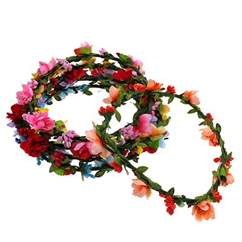 IMIKEYA 6St Brautkranz Haarschmuck halloween haarring Kopfschmuck für Blumenmädchen Blumenstirnband für Mädchen Boho-Haargummis Rosenkrone Haargirlande Blumenkranz Fee Kind von IMIKEYA