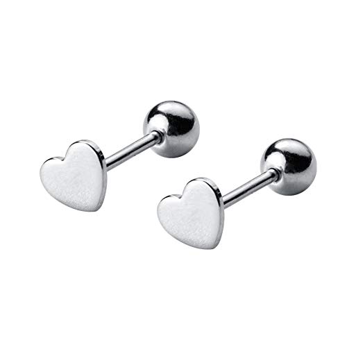 2 Stück 20G Love Herz Knorpel Ohrringe Sterling Silber Tragus Helix Barbell Piercing Stecker für Frauen Mädchen von IMINI