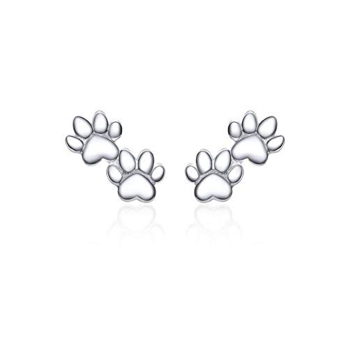 Lovely Puppy Pet Paw Ohrstecker S925 Sterling Silber für Frauen Mädchen Niedlich Tier Hund Auto Fußabdruck Ohrring Ohrstecker Piercing Hypoallergen Modeschmuck von IMINI