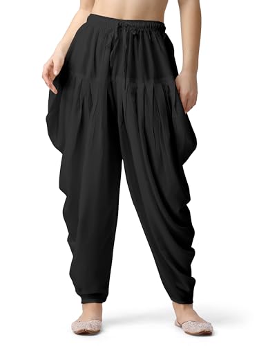 IMTRA FASHION Haremshose Für Damen Einfarbig Baumwolle Salwar Kameez Indische Baggy Boho Dhoti Hose Lounge-Hose-Schwarz IMTRA FASHION Haremshose Für Damen Einfarbig Baumwolle Salwar Kameez Indische Baggy Boho Dhoti Hose Lounge-Hose-Schwarz von IMTRA FASHION
