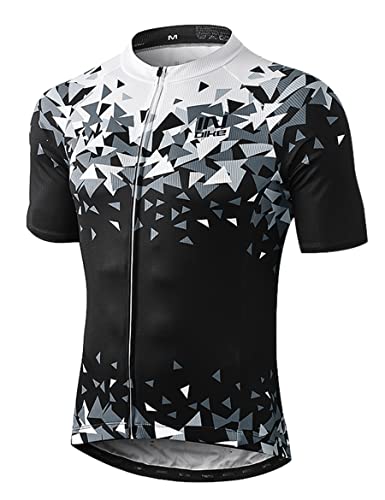 INBIKE Kurzarm Radtrikot Herren Damen Fahrradtrikot Shirt Jersey Atmungsaktiv Schnell Trocknen Funktionsshirt für Radsport Sport Outdoor-Aktivitäten Schwarz/Weiß XL von INBIKE