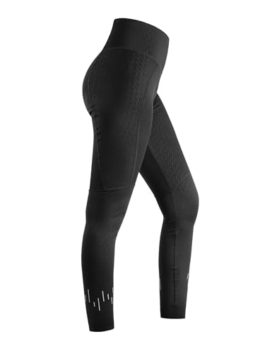 INBIKE Leggings Hose Damen Lang Sporthose Sportleggings High Waist Radhose Thermoleggins Fitness Gym Fahrradhose Radlerhose Winter Schwarz XL von INBIKE