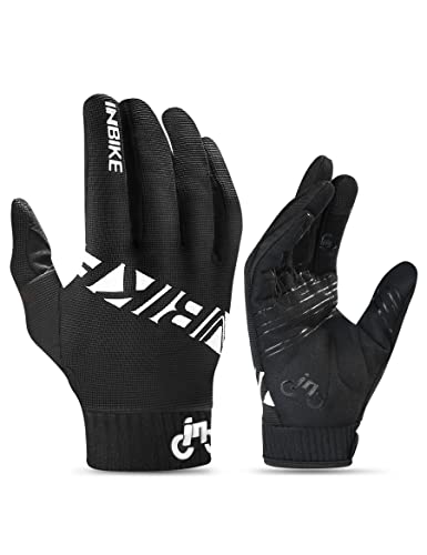 INBIKE MTB Handschuhe Herren Fahrrad Freizeit Vollfinger Lang Fahrradhandschuhe Sommer Atmungsaktiv Touchscreen Radhandschuhe Für Moutainbike Downhill Motocross Rennrad Radsport Schwarz M von INBIKE