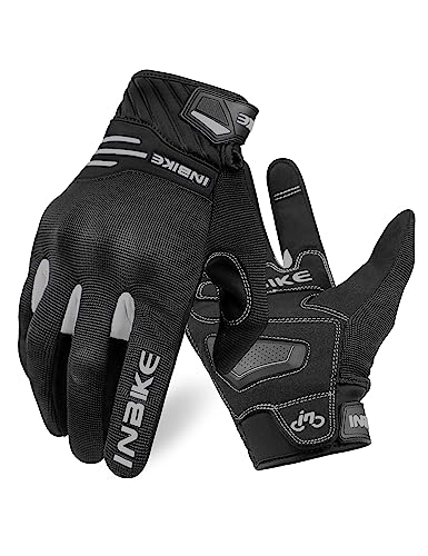 INBIKE Motorradhandschuhe Herren Winter Sommer Schutz Handschuhe Motorrad Fahrrad Motocross Männer Vollfinger Radhandschuhe Grau S von INBIKE