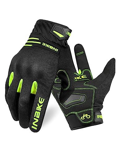 INBIKE Motorradhandschuhe Herren Winter Sommer Schutz Handschuhe Motorrad Fahrrad Motocross Männer Vollfinger Radhandschuhe Grün S von INBIKE