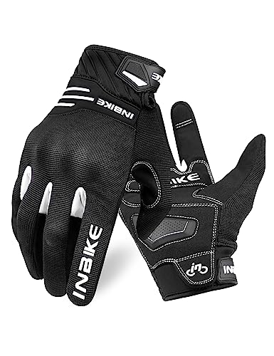 INBIKE Motorradhandschuhe Herren Winter Sommer Schutz Handschuhe Motorrad Fahrrad Motocross Männer Vollfinger Radhandschuhe Weiß XL von INBIKE