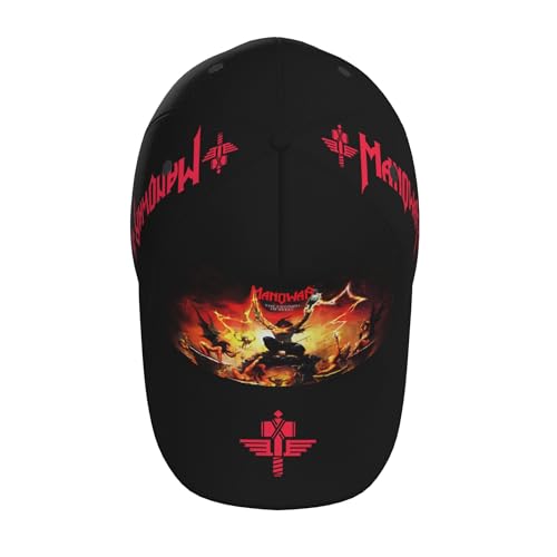 INGKE Manowar Herren Damen Schwarz Baseball Cap Unisex Baseballkappe Verstellbare Outdoor Sun Mützen Kappe Merch für Fans Geschenk von INGKE