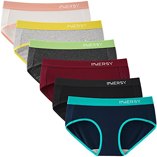 INNERSY Baumwoll Unterwäsche Damen Schlüpfer Frauen Hipster Pantys Set Sport Unterhose Mehrpack 6 (M, Sport Mehrfarbig) von INNERSY