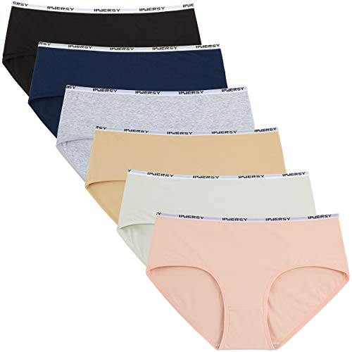 INNERSY Unterwäsche Damen Slips Baumwolle Mehrpack Unterhosen Panty Set Bequeme Höschen 6er Pack (L, Grundlagen) von INNERSY