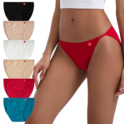 INNERSY Damen Unterwäsche Baumwolle Unterhosen Hoch Geschnitten Sport Hipster Panties Mehrpack 6 (XL, Basic Mehrfarbig) von INNERSY