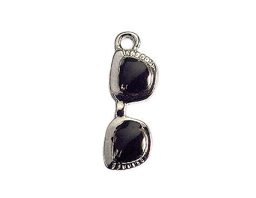 INNSPIRO Nice Charms Metall-Anhänger, Brille, schwarz, 19 x 7 mm, 25 Stück., 13x17mm., Metall, Kein Edelstein von INNSPIRO