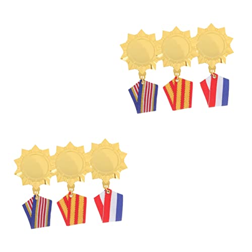 INOOMP 6 Stk Veteranen-Medaille Soldatensammelabzeichen Militärabzeichen weihnachtsassesoires christmas accessories spielzeug Legierungsbroschen Kindermedaillen mit Anstecknadel Revers von INOOMP