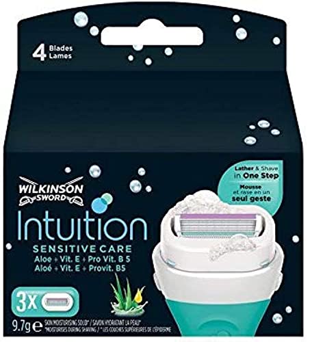 8x Wilkinson Intuition Naturals Sensitiv Care 3 Rasierklingen mit Seife und Aloe von INTUITION