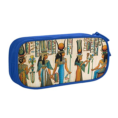 INVEES Federmäppchen, Motiv: Frauen im alten Ägypten, Federmäppchen, Federmäppchen, Tasche, Box, tragbare Stifttasche für Büro, Schule, blau, Einheitsgröße, Packorganizer von INVEES