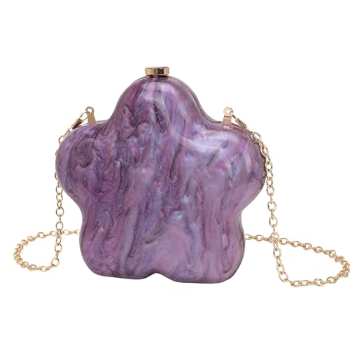 IOTUP Star Abendtasche Retro Mode Mini Acryl Clutch Damen Kette Crossbody Tasche, violett, Einheitsgröße IOTUP Star Abendtasche Retro Mode Mini Acryl Clutch Damen Kette Crossbody Tasche, violett, Einheitsgröße von IOTUP