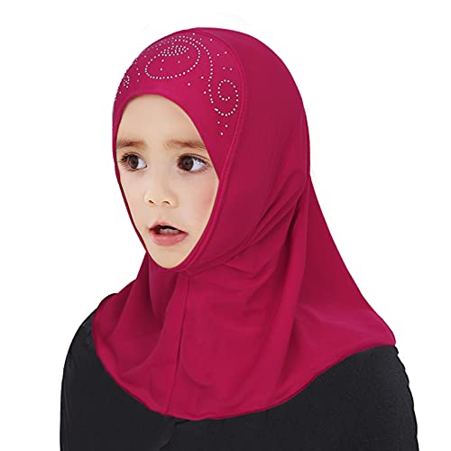 Kinder Kopftuch Turban Hut Hals Muslim Beanie Kopfbedeckung Bandana Haar Atmungsaktiv Sonnenschutz Chemo Kappe Haarverlust Islamischen Abaya Dubai Mädchen Gesichtsschleier Hidschab Schal Ramadan Wrap von IPENNY