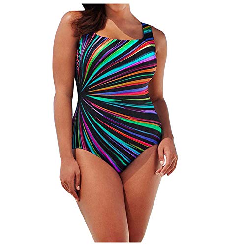 Bademode FüR Mollige Frauen, Tankini FüR Mollige, Badeanzug Damen GroßE GrößE Mit Cup, Monokini Damen Push Up, Schwimmanzug Mit Bein, Mit KöRbchen, Badebekleidung, GroßE BrüSte von IQYU