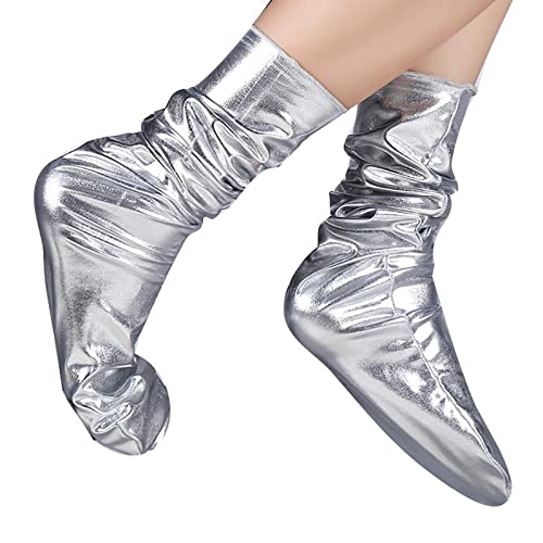 Damen-Röhrensocken Florsocken Reflektierende Solid Socke Socken Shiny Metallic Socken Für Männer Frauen Bequem Farben verstärkte Damensocken Reflektierende helle Farbe Damensocken von IQYU